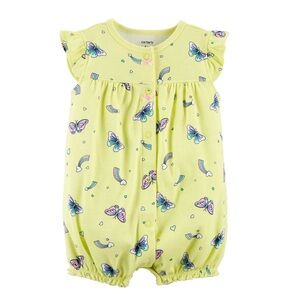 NWT Carter's Baby Girl Yellow Butterfly Romper Size 9m